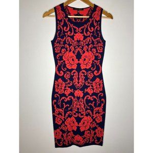 Cynthia Steffe Blue Red Women's Size Small Sleeveless Knit Dress